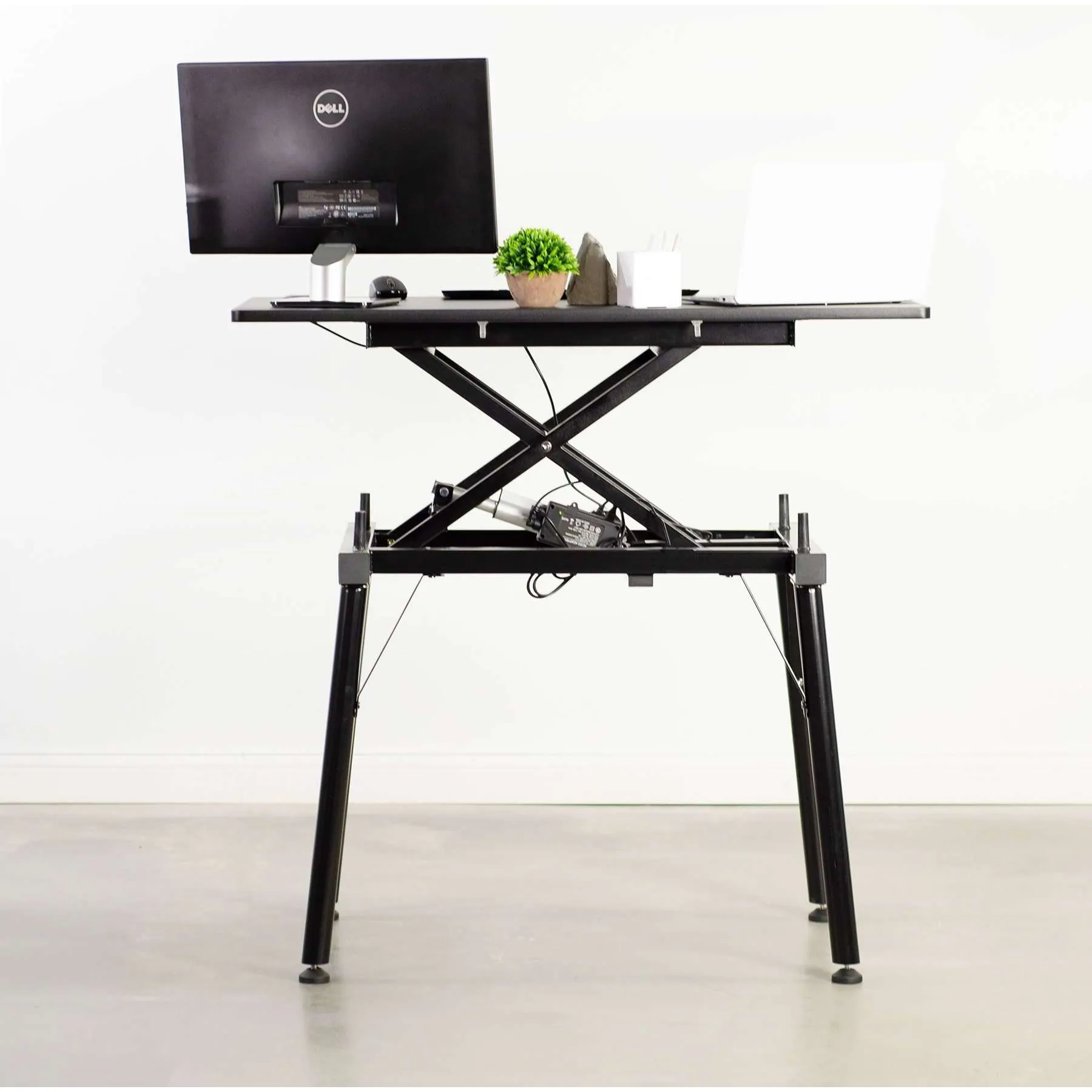 VIVO Black Electric Sit-to-Stand Height-Adjustable Desk Frame with Tabletop, DESK-V100ZE