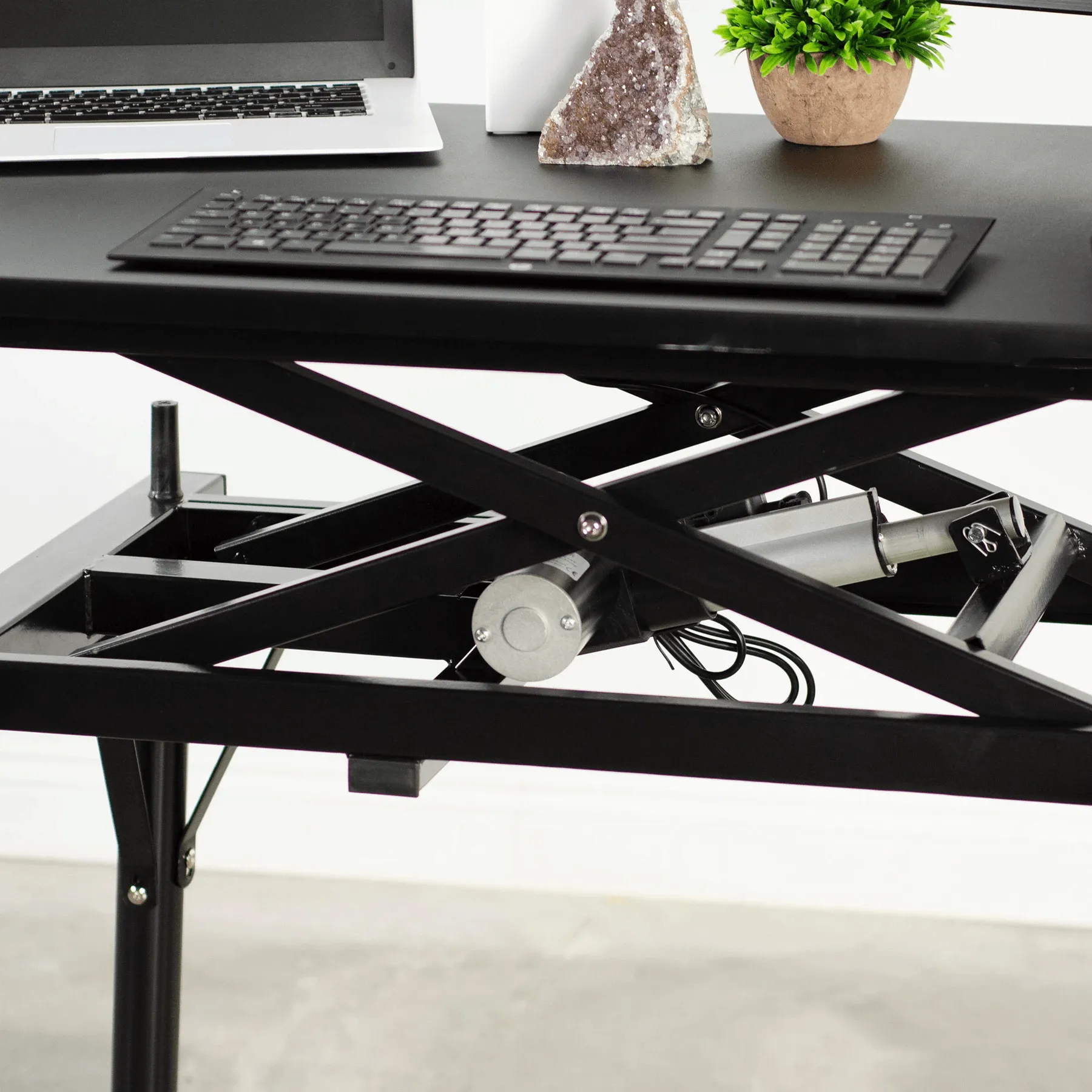 VIVO Black Electric Sit-to-Stand Height-Adjustable Desk Frame with Tabletop, DESK-V100ZE