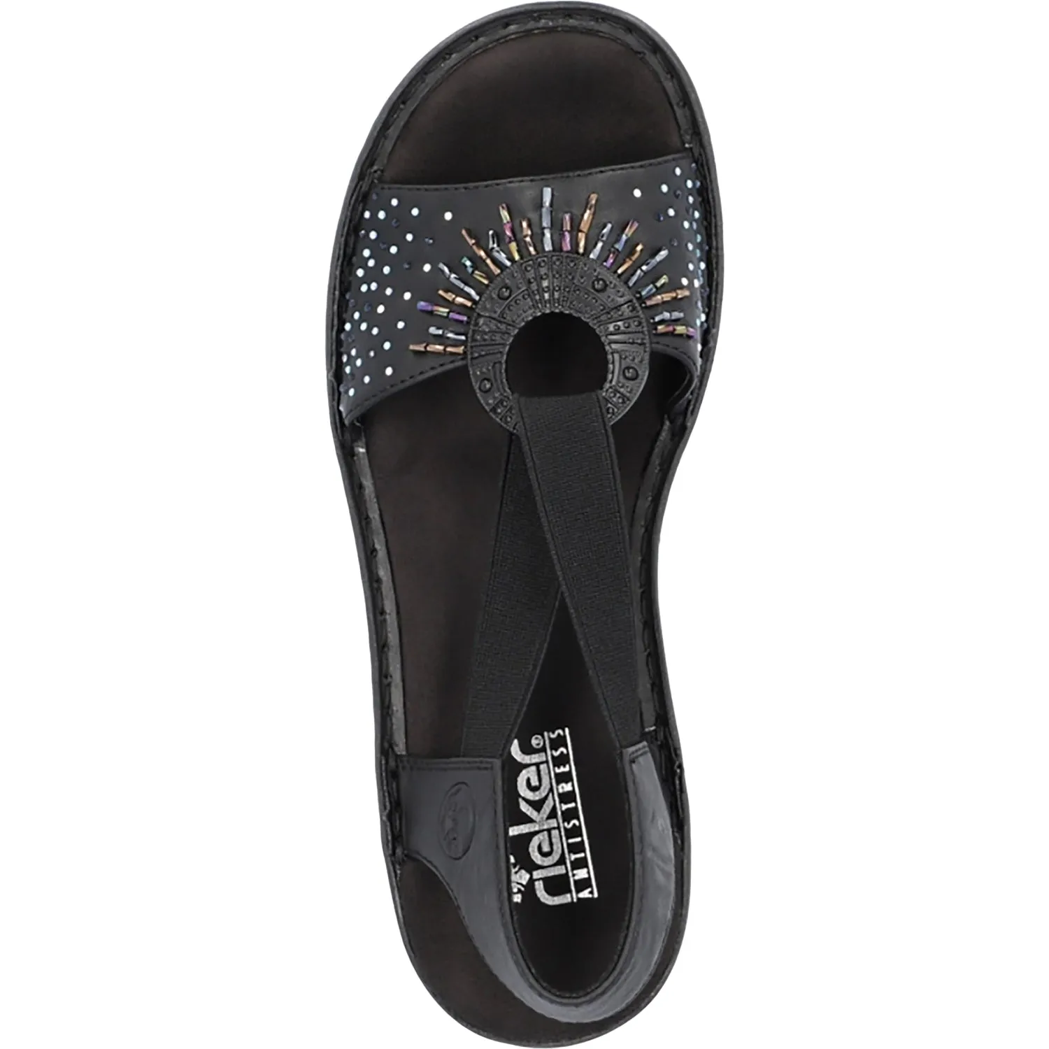 Women's Rieker 60880-00 Black With Beads Synthetic