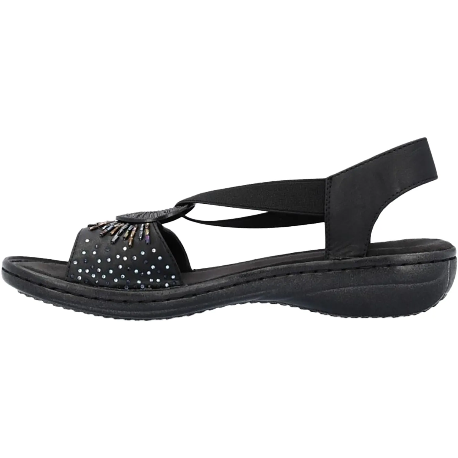 Women's Rieker 60880-00 Black With Beads Synthetic