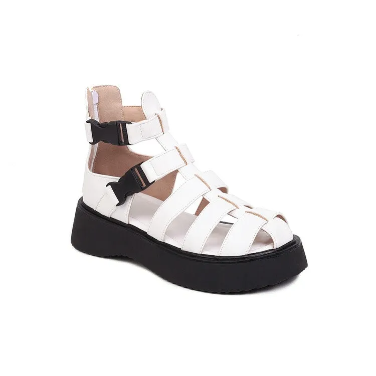 Women's's Hollow Out Flat Platform Gladiator Sandals