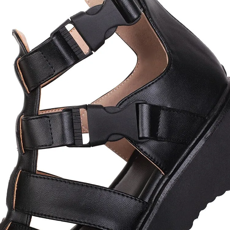 Women's's Hollow Out Flat Platform Gladiator Sandals