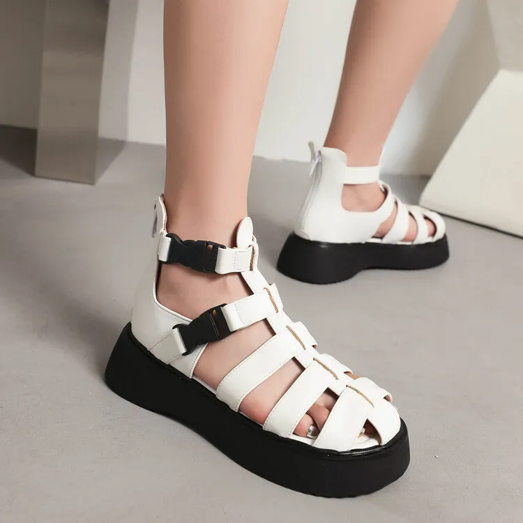 Women's's Hollow Out Flat Platform Gladiator Sandals