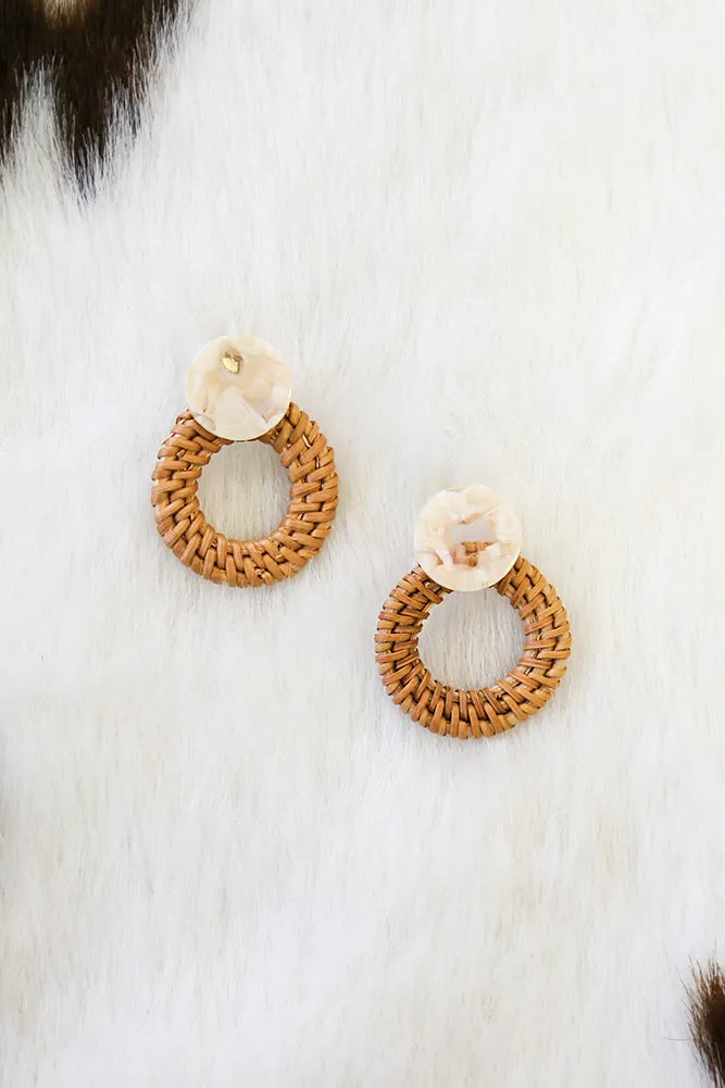 Woven Dreams Earrings Tan