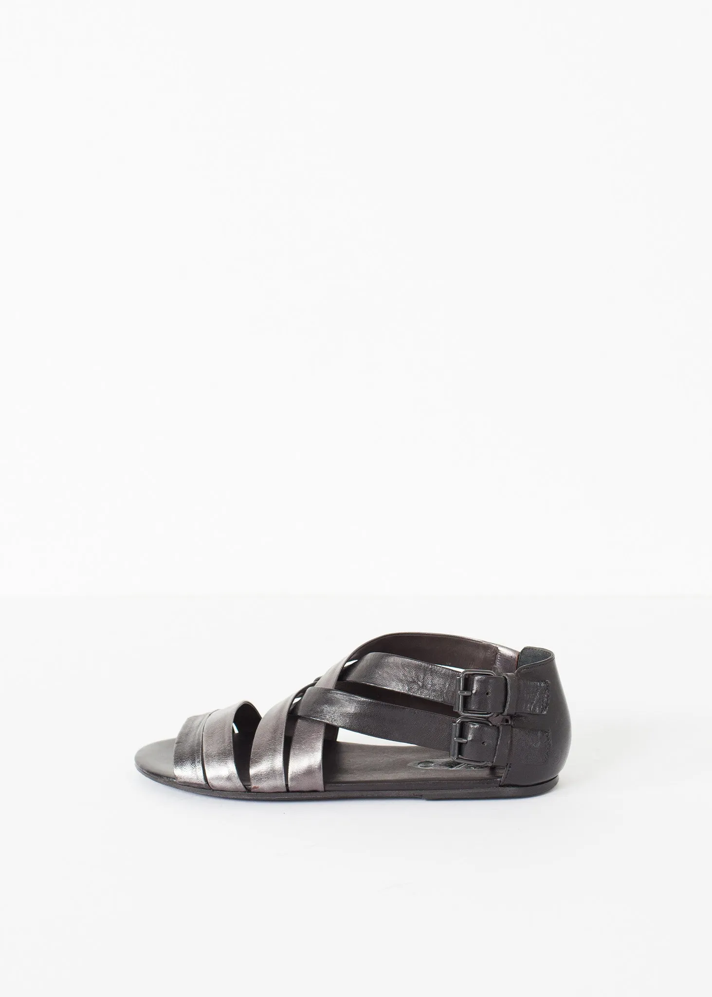 Wrap Sandal in Black/Steel