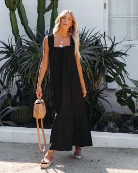 You Are Loved Ruched Strap Maxi Dress - Black